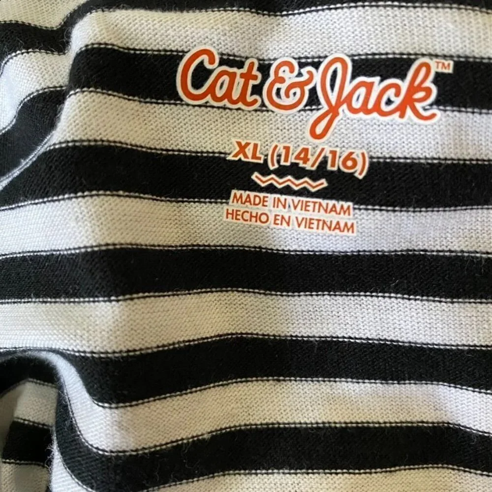 Target Cat & Jack™ Girls' Halloween Long Sleeve Tulle Dress Black/White XL 14